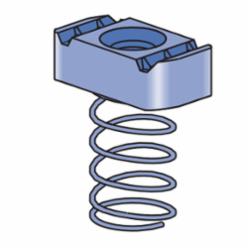 Unistrut® P1010-EG Channel Nut With Spring, 1/2-13 Thread, UNC Thread, For Use With P1000, P1100, P2000 and P3000 Series 1-5/8 in Channel, Mild Steel