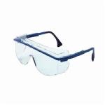 Uvex® by Honeywell S2510 Astrospec® 3001 Lightweight Safety Eyewear, Ultra-Dura® Hard Coat, Clear Lens, OTG Frame, Blue, Nylon Frame, Polycarbonate Lens, ANSI Z87.1-1989, ANSI Z87.1-2003, CSA Z94.3, CA 18828, Military V0