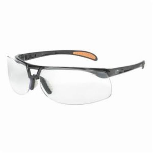 Uvex® by Honeywell S4200-H5 Protege® Ultra Lightweight Safety Eyewear, Anti-Scratch/Hard Coat, Clear Lens, Wrap Around Frame, Metallic Black, Polycarbonate Frame, ANSI Z87.1-1989, ANSI Z87.1-2010, CSA Z94.3, CA 19067, Military V0