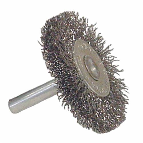 Vortec Pro® 36209 Radial Wheel Brush, 2 in Dia Brush, 0.014 in Dia Crimped Filament/Wire
