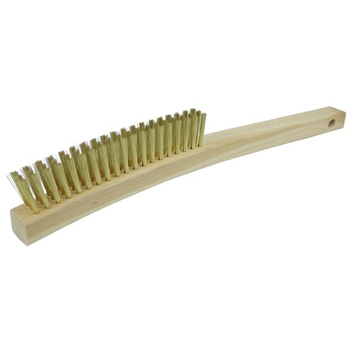 Weiler® 44118 Plater Scratch Brush, 5-1/2 in Brush, 13 in L x 7/8 in W Block, 1 in L Brass Trim