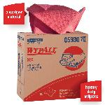 WypAll* 05930 X80 Cleaning Wiper, 16.8 x 9.1 in, 80 Sheets Capacity, Hydroknit*, Red