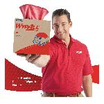 WypAll* 05930 X80 Cleaning Wiper, 16.8 x 9.1 in, 80 Sheets Capacity, Hydroknit*, Red