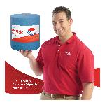 WypAll* 41043 X80 Cleaning Wiper, 13.4 x 12.5 in, 475 Sheets Capacity, Hydroknit*, Blue