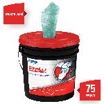 WypAll* 91371 Waterless Cleaning Wipes, 9.5 x 12 in, 75 Sheets Capacity, White/Green